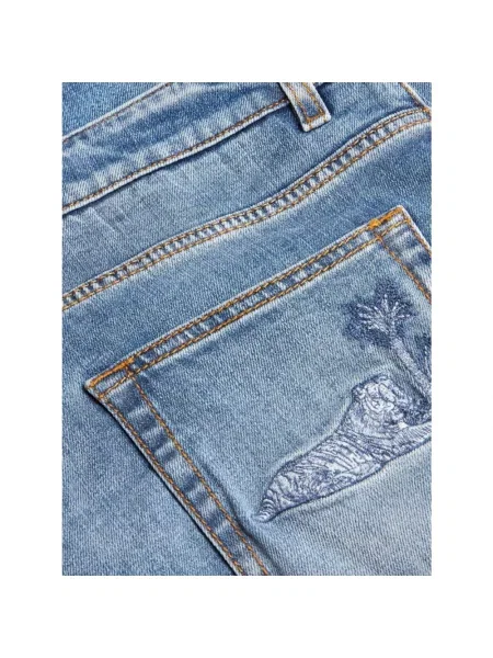 Jeansy straight leg Etro niebieskie