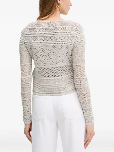 Cardigan Guess tricotate cu autograf gri