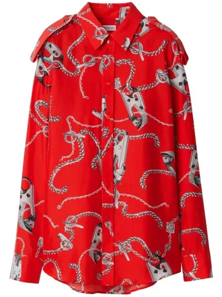 Šilkinė marškiniai Burberry raudona