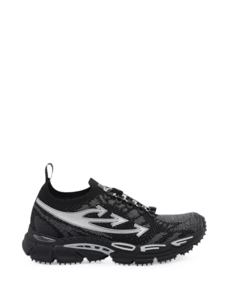 Sneakerși Off-white tricotate alb