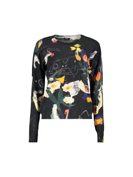 Sweter Desigual z okrągłym dekoltem