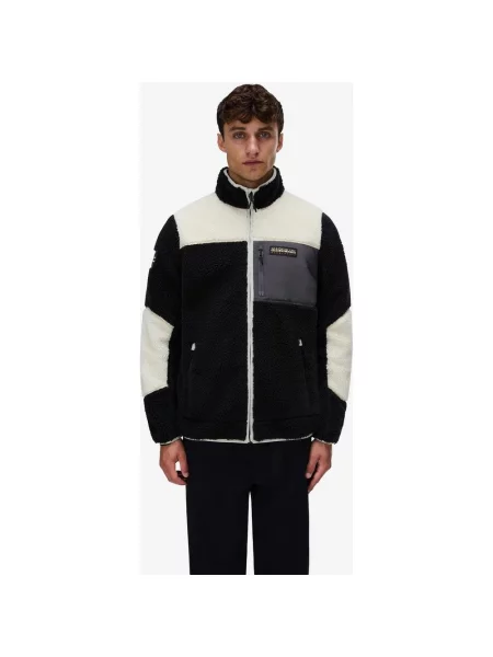 Polar napapijri yupik fleece full zip beżowy XS czarny