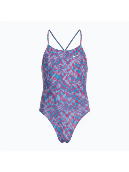 Детски бански от една част Nike Hydrastrong Lace Up Back University Blue синьо