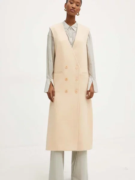 Вовняна безрукавка Patrizia Pepe перехідна бежевий