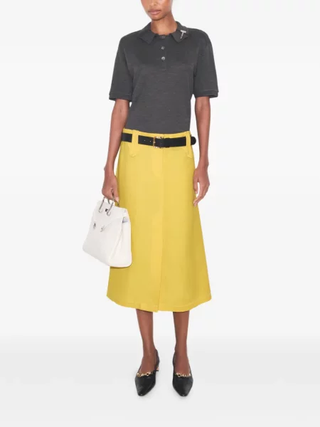 Ceruit fustă Tory Burch din canvas galben