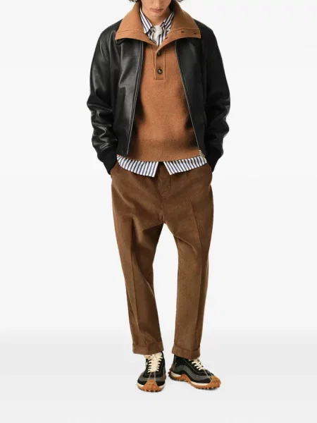 Pantaloni Ami Paris de catifea cord maro