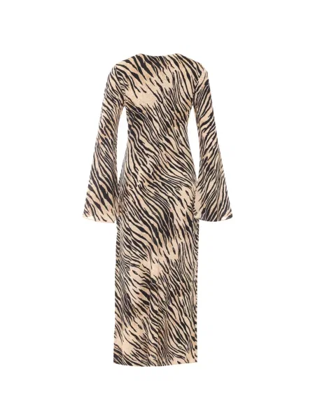 Rochie midi Rixo cu imagine cu dungi de tigru evazată