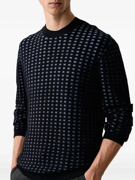 Pulover Armani Exchange cu imprimeu geometric negru