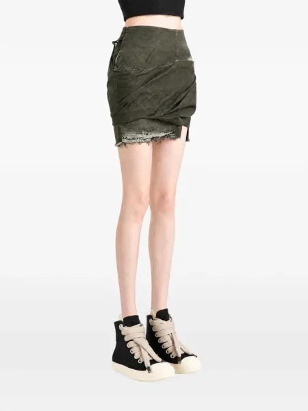Fusta mini Rick Owens Drkshdw drapată gri