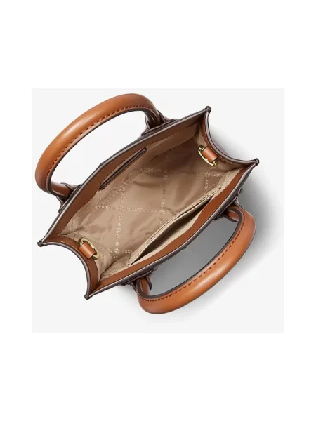 Torebka crossbody Michael Kors skórzana z logo brązowa
