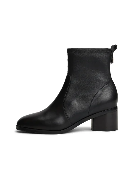 Botine Tommy Hilfiger Th Stretch Leather Bootie negru
