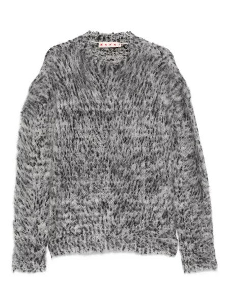 Pulover Marni cu decolteu rotund gri