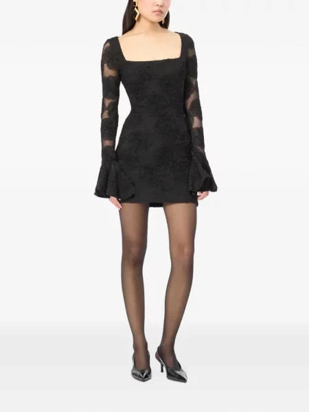Lung rochie mini Rotate Birger Christensen plasă negru