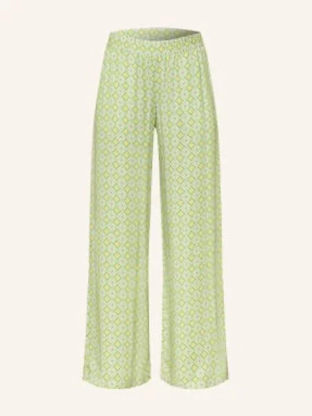 Milano Italy Spodnie Z Materiału Typu Marlene gruen żółte