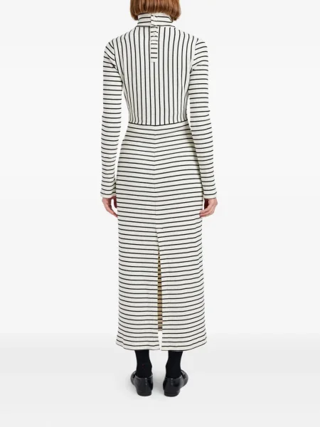 Rochie midi Proenza Schouler White Label cu dungi până la genunchi de costum alb