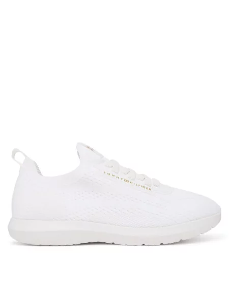 Sneakersy Tommy Hilfiger Knit Extralight Runner biela