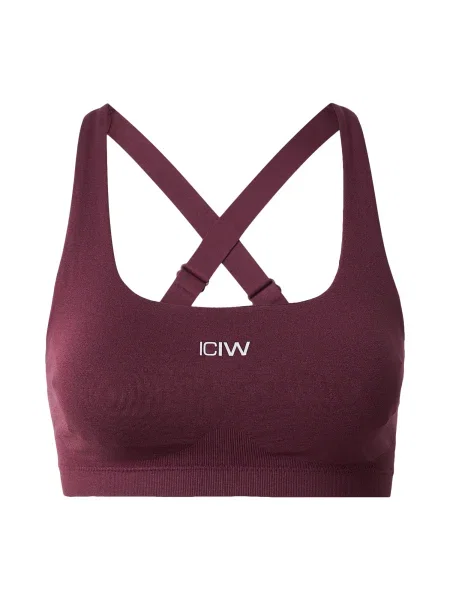 ICANIWILL Sutien sport roșu burgundy alb