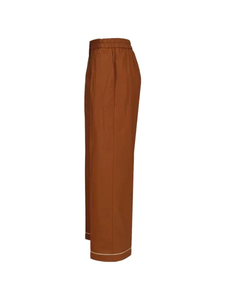 Pantaloni Forte_forte din poplin maro