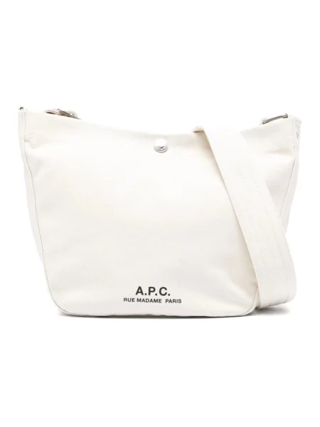 A.P.C. torebka besace journal small beżowy biała