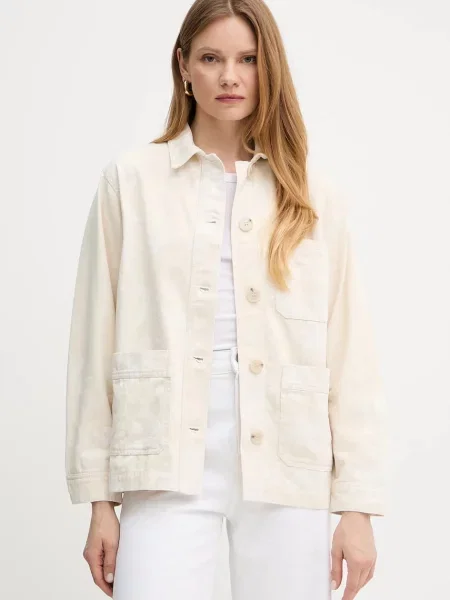 Яке тип риза от Twinset преходен модел с уголемена кройка бежово