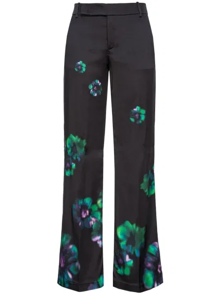 Pantaloni Pinko cu model floral cu imagine negru