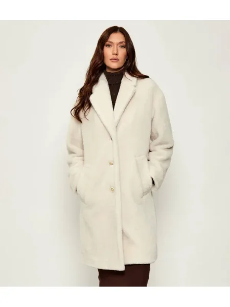 Palton de blană Marc Cain de lână bej