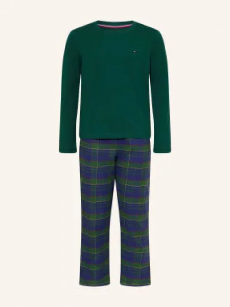 Tommy Hilfiger Pyžamo tmavě zelená / tmavě modrá