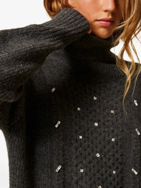 Rochie mini Twinset tricotate de costum gri