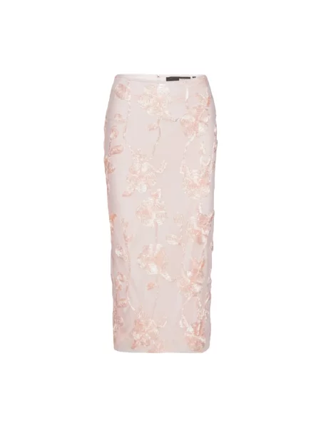 Rotate spódnica midi prosta różowy