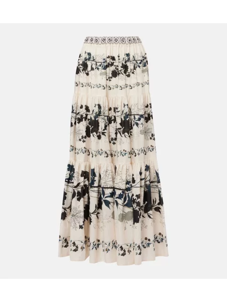 Maksi spódnica maxi La Doublej w kwiatki biała