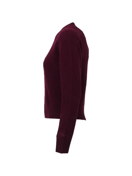 Pulover Mc2 Saint Barth cu broderie de lână cu decolteu rotund roșu
