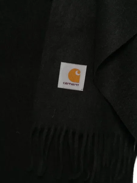 Κασκόλ Carhartt Wip με κρόσσια μαύρο