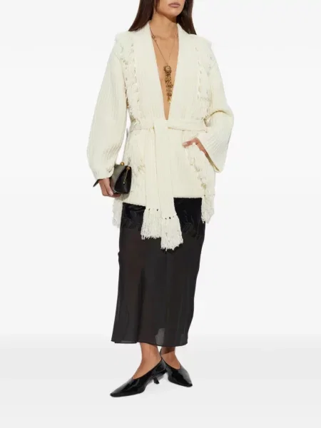 Kardiganas By Malene Birger su kutais balta