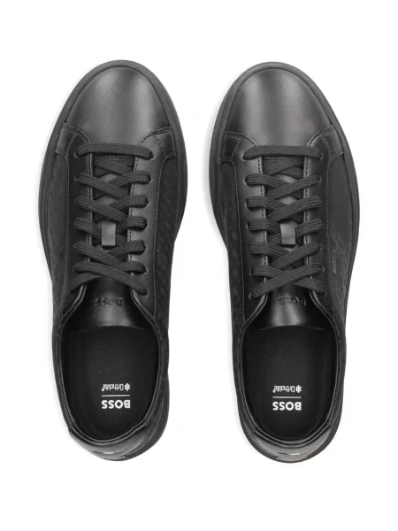 Sneakerși Boss din piele negru