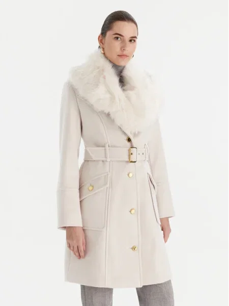 Marciano Guess Palton de lână Écru gri