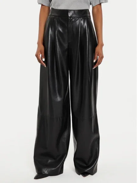 Boss Pantaloni din imitație de piele Tadesa negru