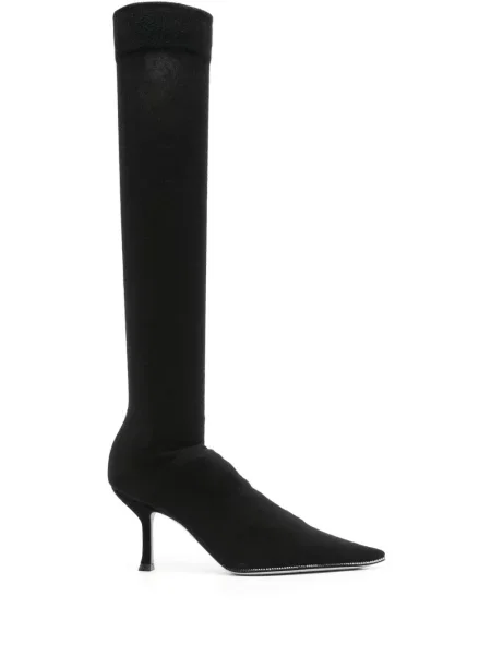 Botine Rene Caovilla tricotate de cristal negru