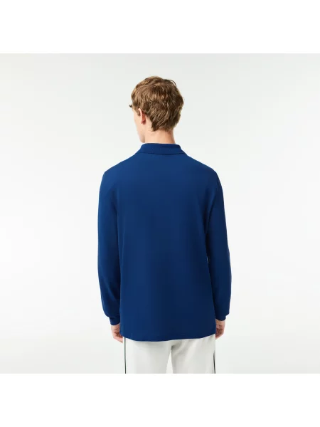 Lacoste Koszulka Polo Z Długim Rękawem Classic Fit Ciemnoniebieska niebieski