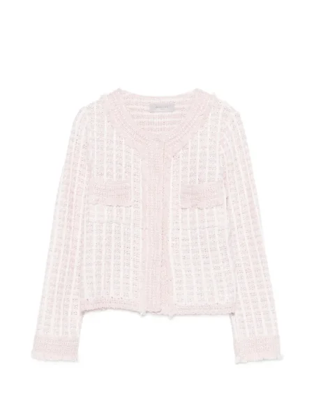 Kardigan Charlott z frędzli różowy