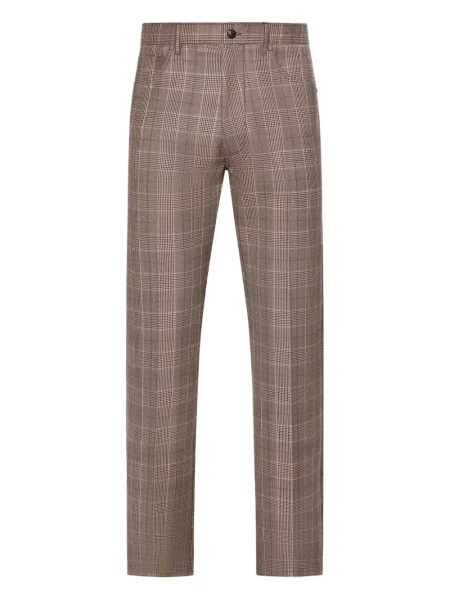 Kostkované kalhoty Amiri hnědé