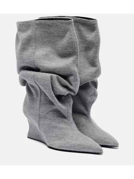 Cizme scurte Balmain drapate gri