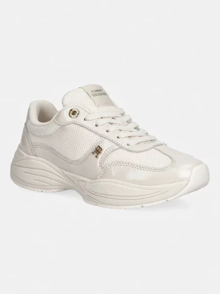 Tommy Hilfiger MODERN RUNNER SHINY LEATHER sneakers pentru femei bej