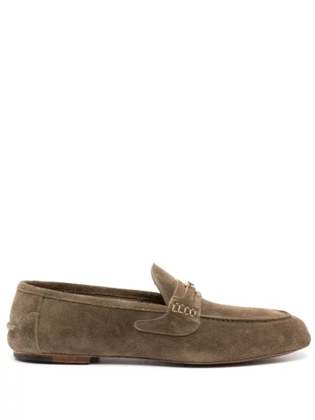 Pantofi loafer Gucci din piele de căprioară verde