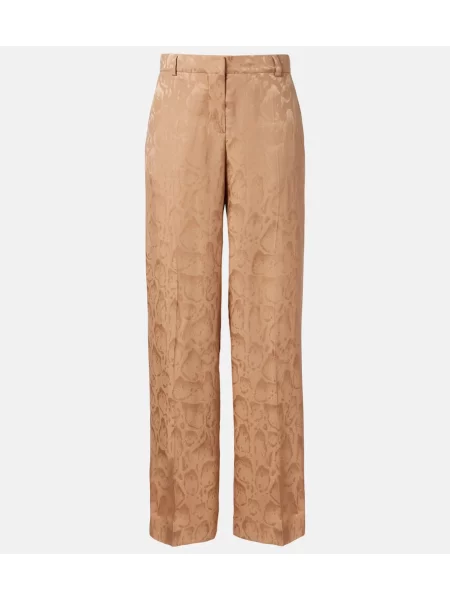 Pantaloni Stella Mccartney de mătase maro