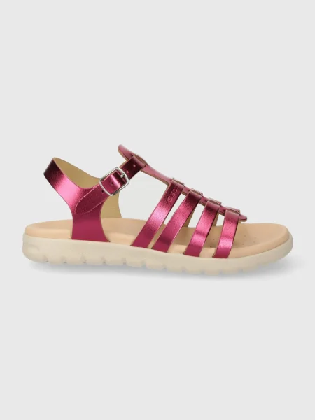Geox kožené sandály SANDAL SOLEIMA fialové