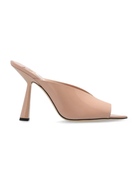 Klapki Jimmy Choo skórzane różowe