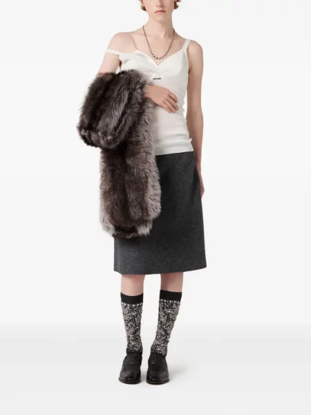 Top Miu Miu tricotate alb