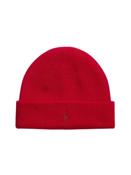 Polo Ralph Lauren czapka kaszmirowa brązowy czerwona