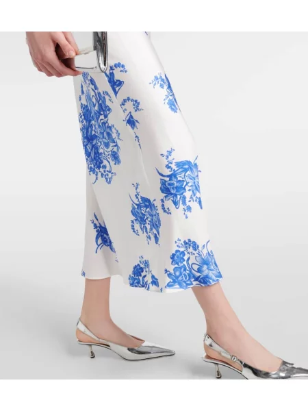 Rochie Rodarte de mătase cu model floral de costum