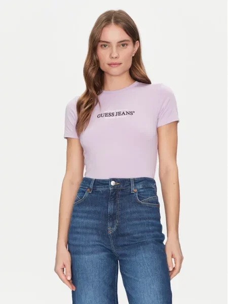 Футболка Guess Jeans фиолетовая